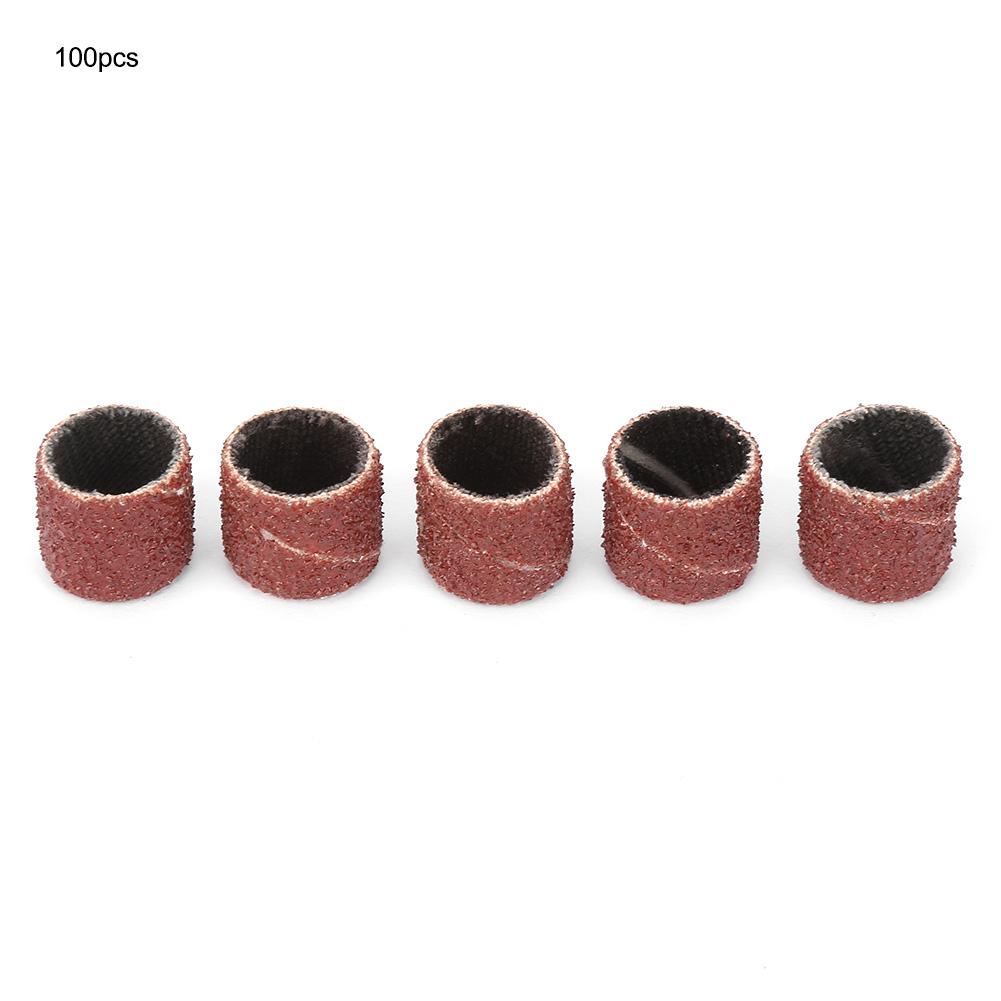 100Pcs 12mm Abrasive,   Sandpaper Wheel 100pcs 80 mesh Sand Paper sandpaper wheel 2 poles Grinding Bit 2Pcs Rods
