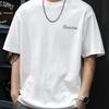 Men's 100% pure cotton summer loose size simple letter printed casual and comfortable round neck short sleeved T-shirt top