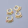 ANENJERY New Colored Zircon Tassel Hoop Earring for Women Girl's Fashion Jewelry Earrings