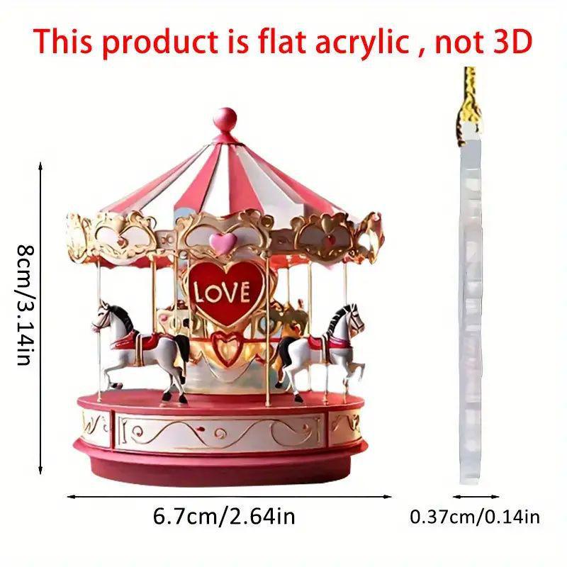 

Christmas Acrylic Carousel Pendant for Car Rearview Mirror or Tree Decoration