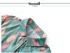 Damen Seiden-Strickjacke mit Sieben-Ärmeln und Print - Stilvolles Hemd mit Kragen und Knöpfen für Frühling/Sommer, Ideal für mittleres und älteres Alter