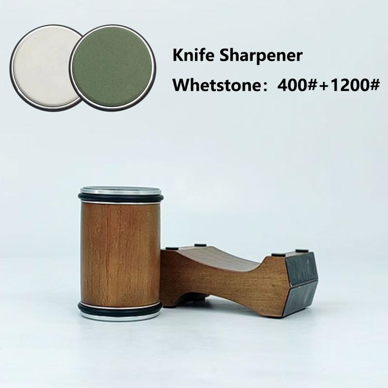 Professionell rullande knivslip - 4 justerbara vinklar 12/15/18/20° Diamantsten Träbas Köksslipverktyg