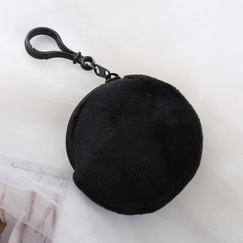 Soft Plush Round Coin Bags Purse Money Wallet Pouch for Kids Key Earphone Organizer Storage Bags Kids Plush Purses