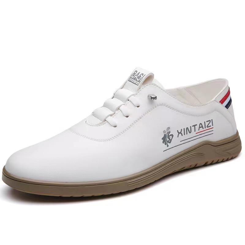 Men's Shoes Spring Trend Versatile One-pedal Lazy Business Casual Leather Shoes Soft Sole Dad Driving Shoes