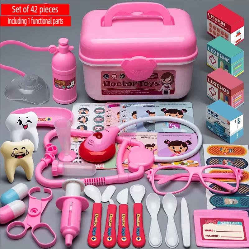 Arzt Krankenschwester Rollenspiel Set Medizinische Werkzeuge Mit Stethoskop Spritzen In Einer Spielzeug-Trolley-Box Ideales Geschenk für Kinder Jungen Mädchen