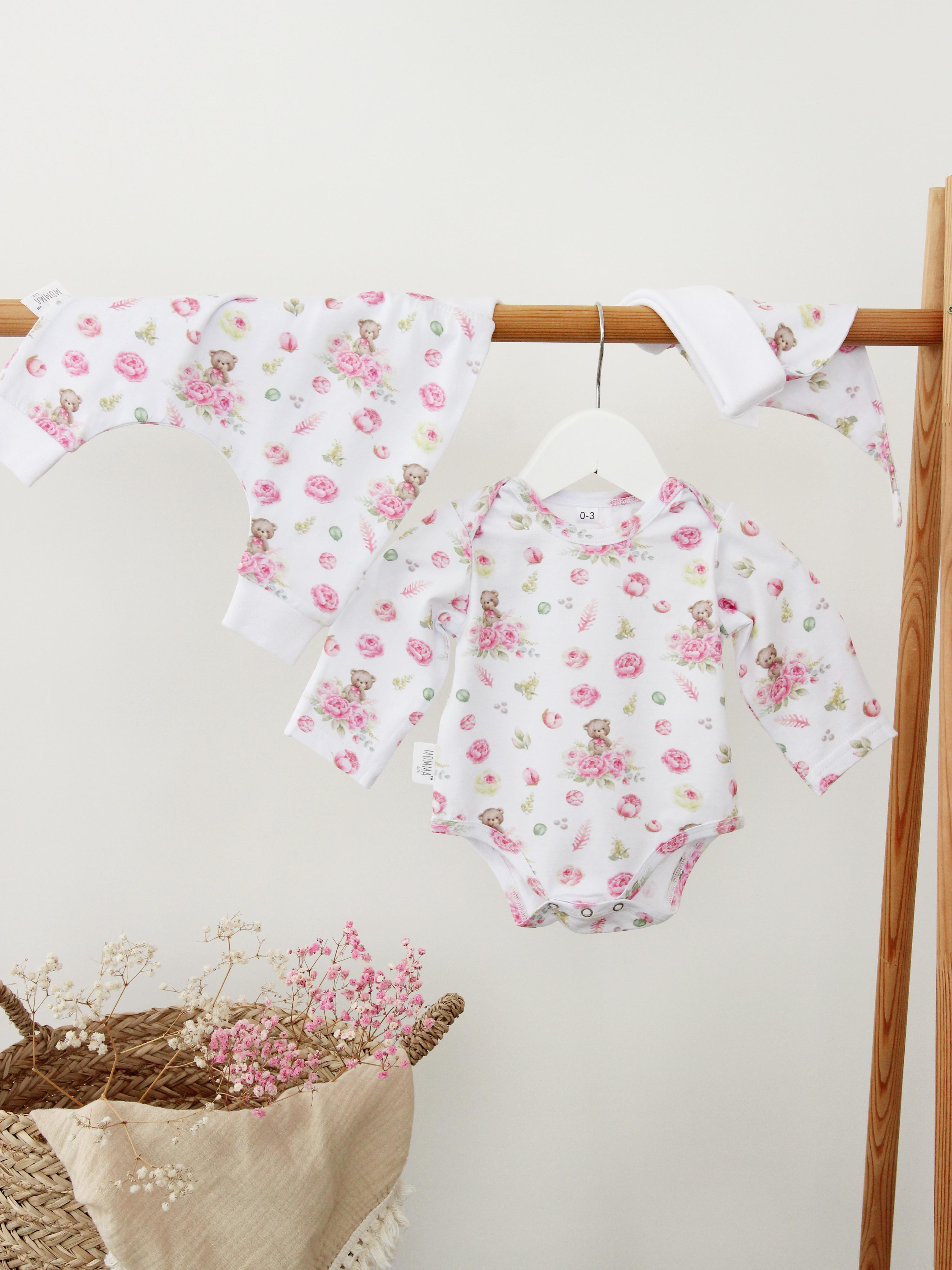 

Боді, штанці, шапочка для малюка 680-740mm білий