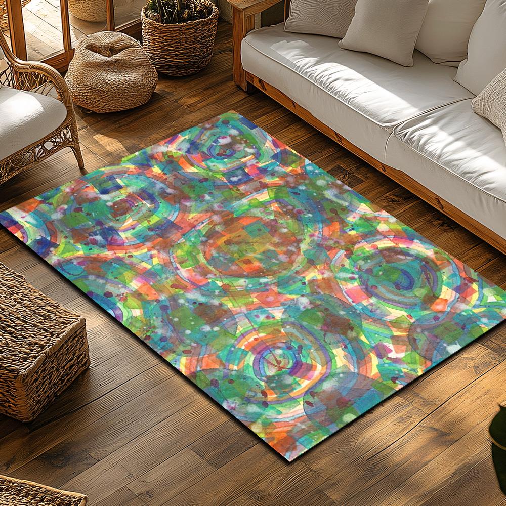 Stylish Abstract Area Rug Modern Non Slip Floor Mat Living Room Decor Home Carpet Runner Indoor Outdoor Accent Rug