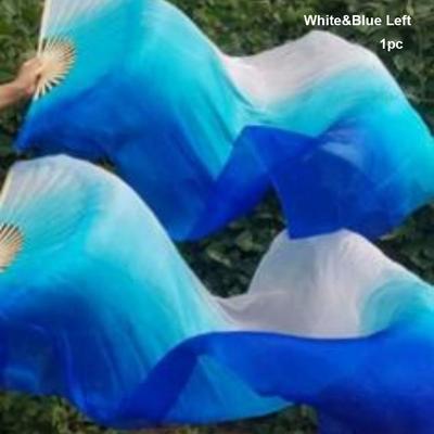 50cm Bauchtanzfächer Mehrfarbig Rechts/Linke Hand Übungs-Tänzerwerkzeug Farbverlauf Tanzzubehör Langer Imitationsfächer