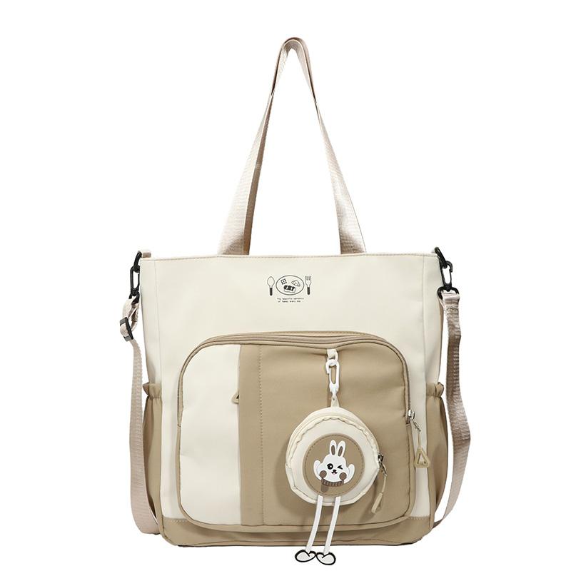 Color Block Tote Bag Women's Shoulder Bag Student Large Capacity Crossbody Bag