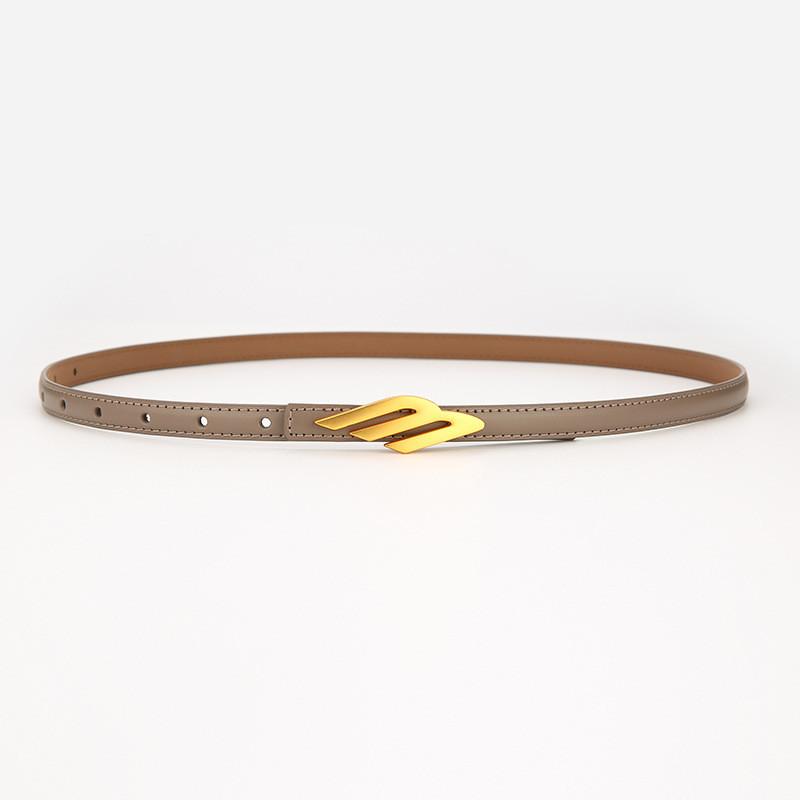 

Ladies Leather Belt For Women Fashion Casual Waist Belt With Smooth Buckle For Daily Wear Gray Transfer