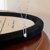 S925 Sterling Silver 18K Gold-Plated Heart Necklace for Women, Stylish Paperclip Clavicle Chain