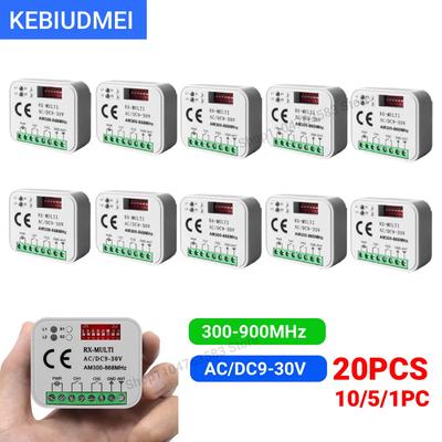 Universal Garage Door Gate Remote Control Receiver 300-868MHz Receiver AC/DC9-30V Gate Controller Opener Transmitter