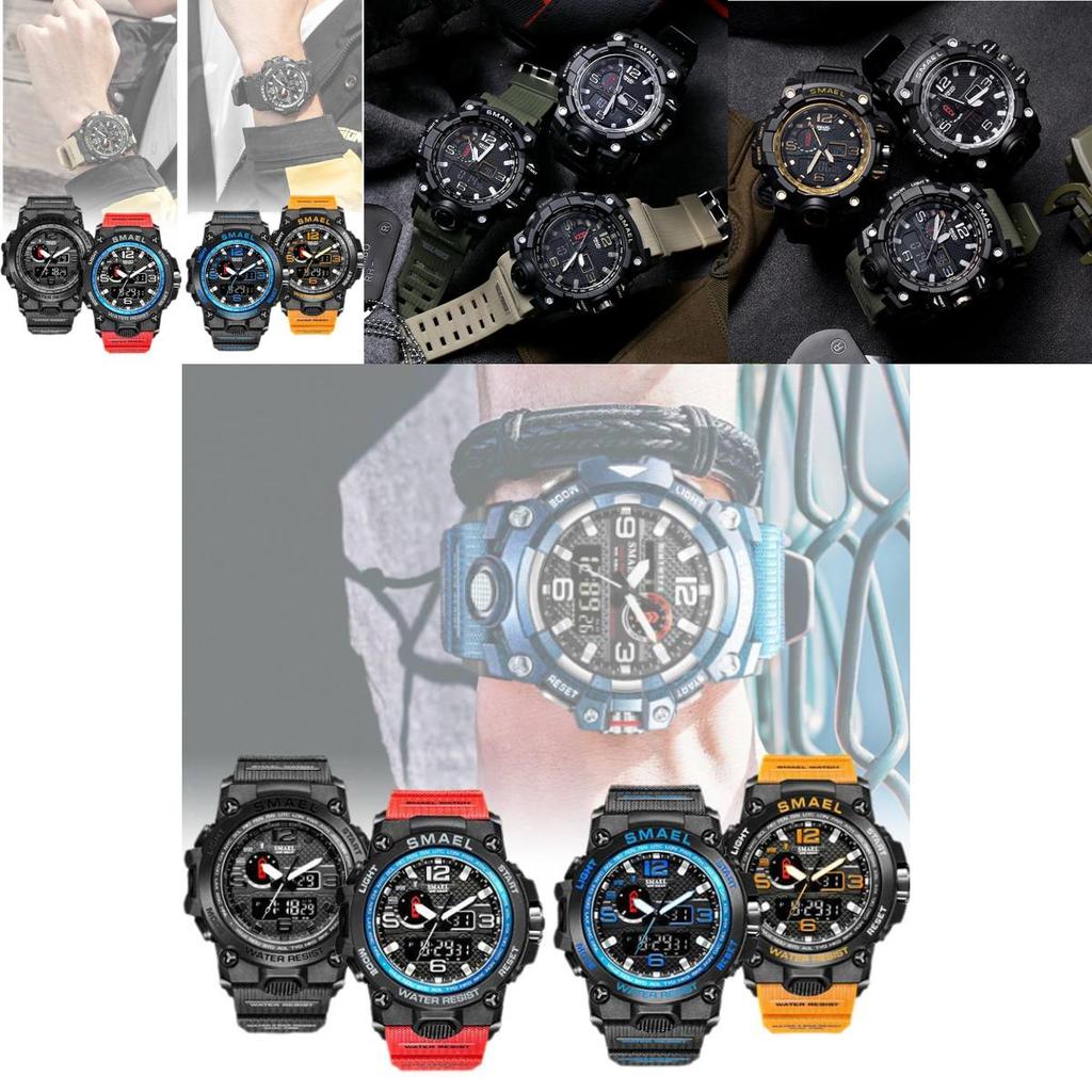 Robuste Smael Herren Militäruhr Leuchtend Alarm Sport Armbanduhr Langlebig 50m Wasserdicht