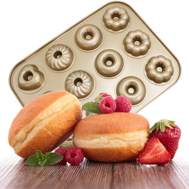 Gold Non-stick 12-Cavity Heart & Flower Bundt Cake Pan