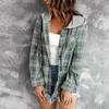 Dámský volný top kostkovaný barevný blok s dlouhým rukávem ležérní dámská halenka, kabát, košile bunda