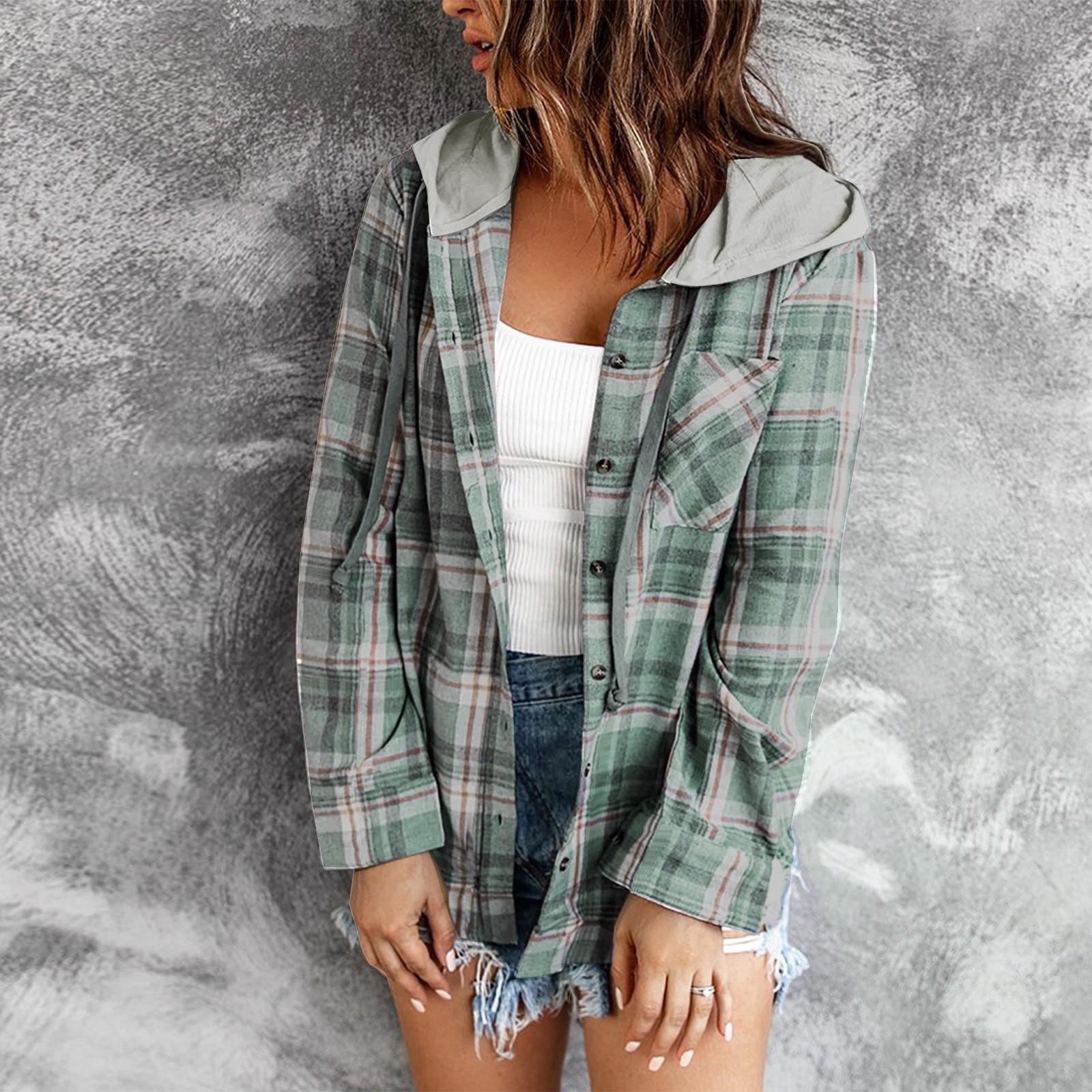 

Жіноча повсякденна жіноча блузка з довгим рукавом і пальто-сорочкою S зелений