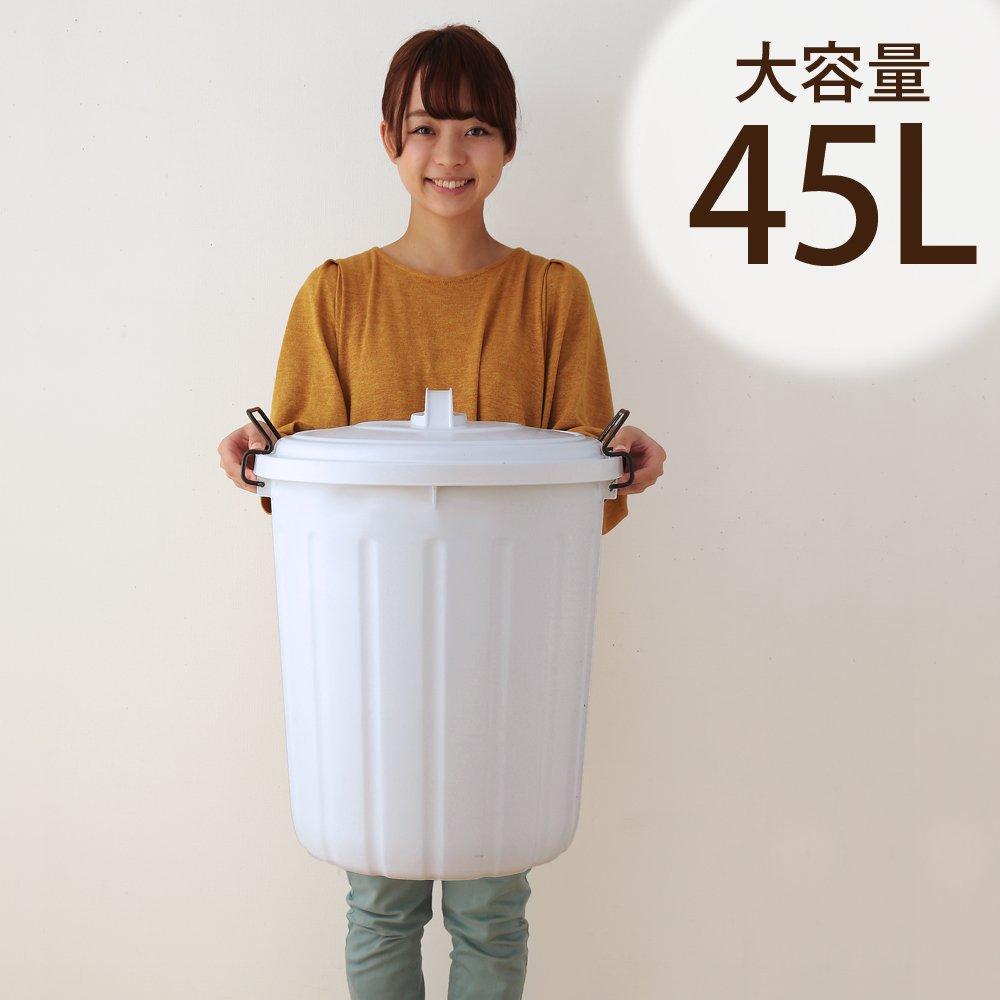 Iris Ohyama Trash Can Soft Pail 45L White PE-45L