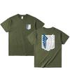Attack On Titan T-shirt Wings of Freedom Short Sleeve Ackerman Mikasa Eren Jaeger Men High Quality Cotton Tops T Shirt