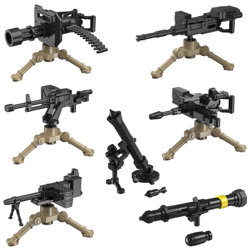 Doll Scene With Anti-Aircraft Maxine Anti-Aircraft Heavy Machine Gun Mortar Assembly Building Block