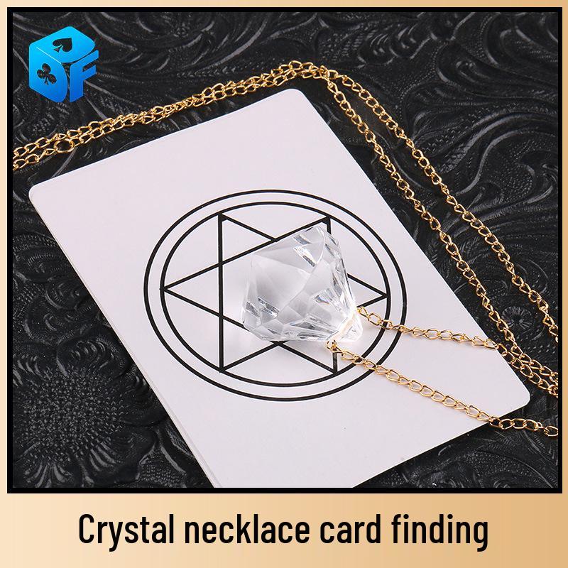 Crystal Necklace Magic Prop: Telepathy Card Prediction Puzzle Toy