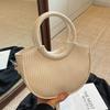 Korean Niche Simple Ins Style Portable Vegetable Basket Bag New Hot Sale Casual Solid Color Texture Messenger Bag Women