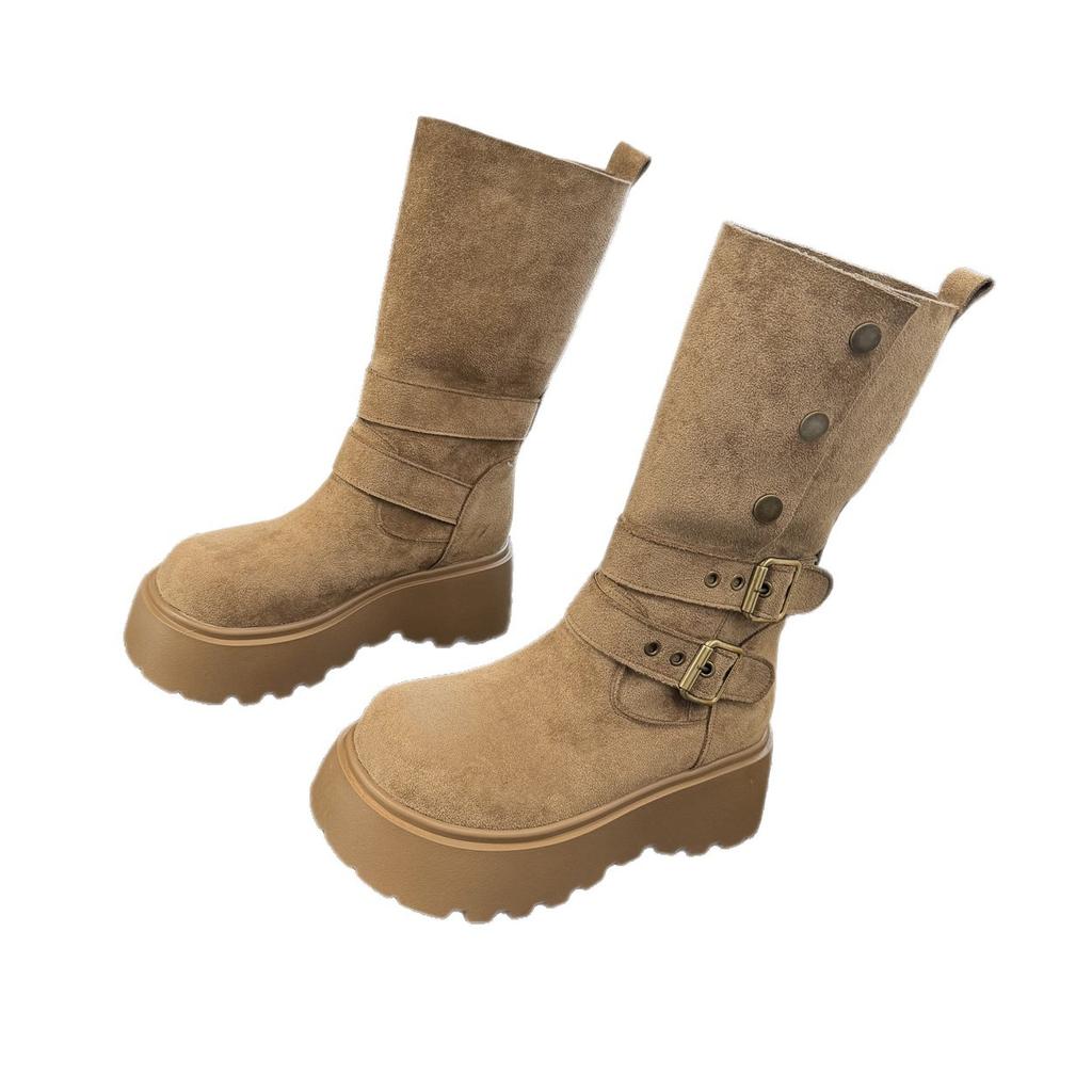 Maillard Platform British Style Martin Boots Women's 2025 New Autumn and Winter Explosion Increased Height and Thinness Western Short Boots