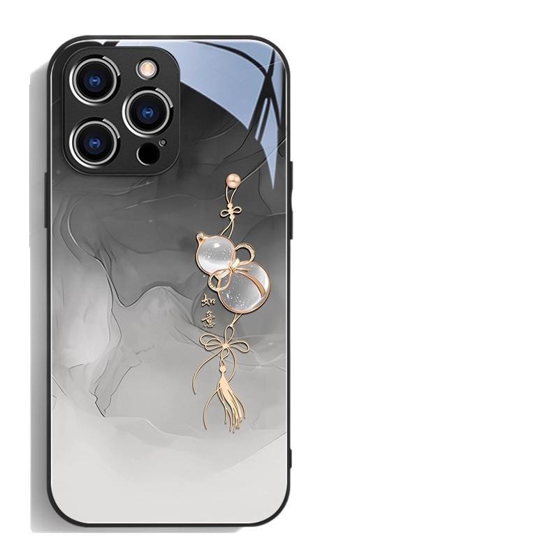 Applicable To iPhone 17 Apple 16 Mobile Phone Case 15/14/13/12 Pro Max Glass Plus Gourd 406
