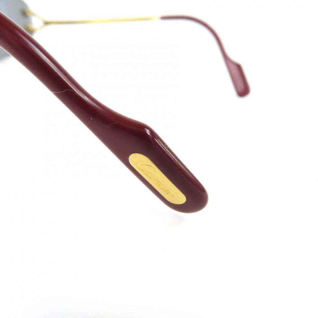 Great Cartier sunglasses 2C Decor Two-Point Rimless gold mens Used