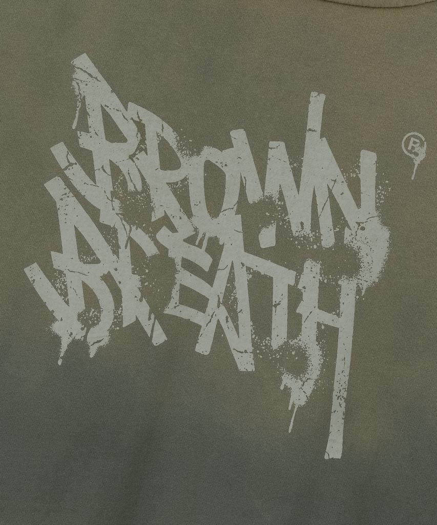 Brownbreath Sprayed Tag Hood Zip Up - Khaki