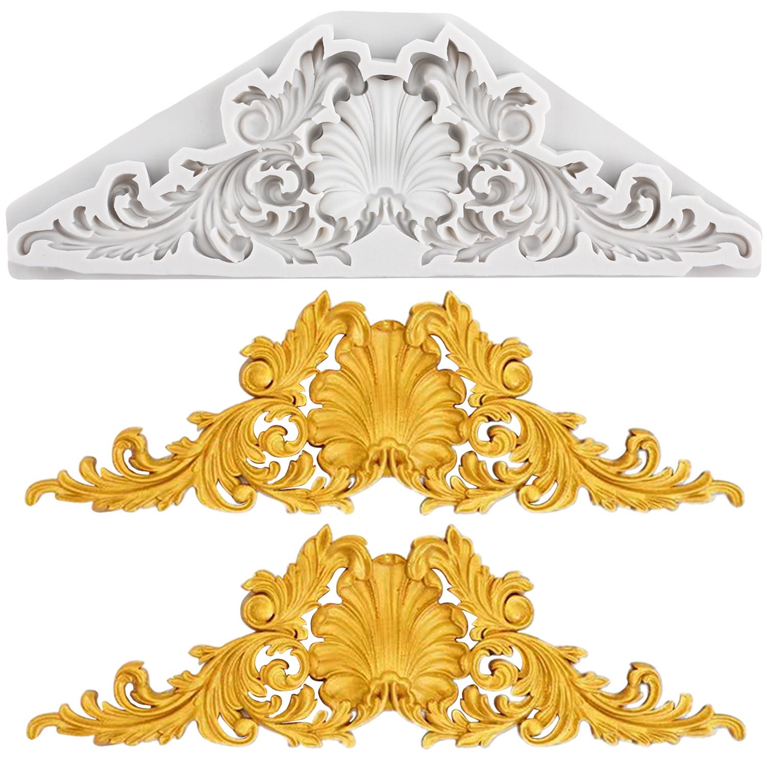 

Baroque Relief Flower Lace Silicone Molds Baroque Avatar Head Fondant Mold Cake Decorating Tools Cupcake Topper Candy Chocolate Gumpaste Mold серый