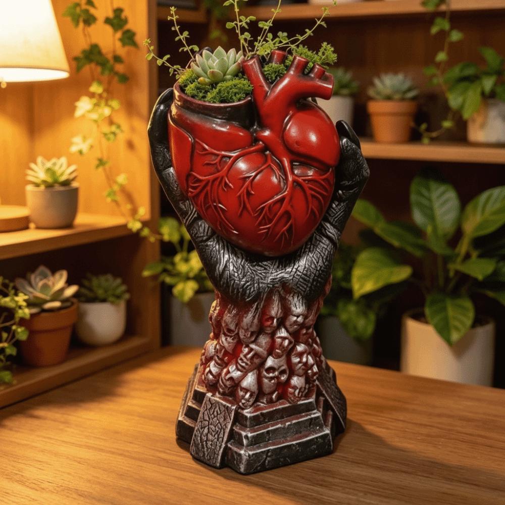 Nordic Style Heart-shaped Vase Heart-shaped Flower Pot Resin Vase Home Decor