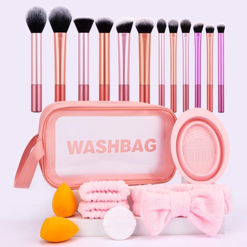Makeup Brushes Set Multi-Functional Professional Soft Make Up Brush Tool with Makeup Sponges Powder Puff Travel Brushes Gift Set
