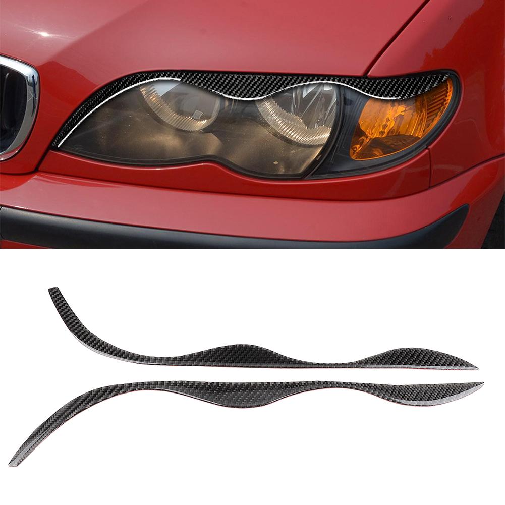 Carbon Fiber Headlight Eyebrows Trim Sticker Fits for E46 323i 328i 330i 325i 19992004