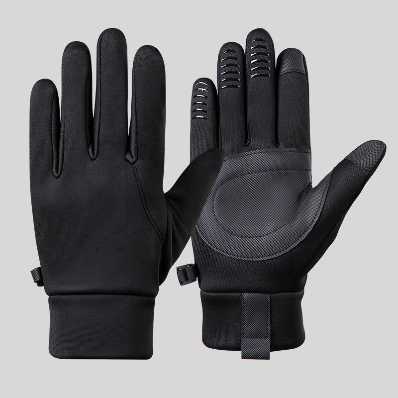 Custom Logo Warm Windproof Thermal Waterproof Ski Cycling Running Driving Sports Winter Gloves One Size чёрный