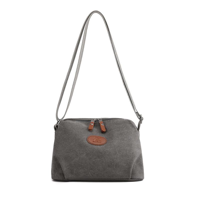 Canvas Shoulder Bag For Women With Zipper Pockets For Daily Use
