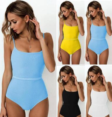 Damen Badeanzug Einteiler Unifarben Badeanzug Bandage Badeanzug Damen Bademode Monokini