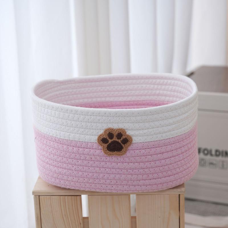 

Cat Claw Sticker Storage Basket Desktop Toy Sundries Woven Storage Basket Home Bedroom Underwear Socks Dirty Clothes Basket