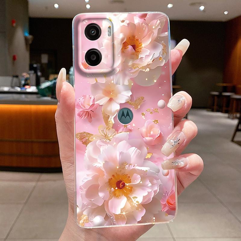 For Motorola Moto G05 E15 Case 2024 Fashion Butterfly Flower Clear Soft Silicone TPU Capa Phone Cover For MotoG05 MotoE15 Fundas