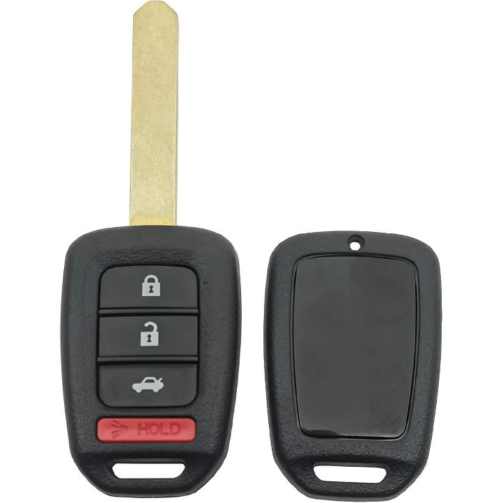 Replacement Key Fob Cover Case Fit For Honda 2016-2017 Accord 2016- Civic 2014-2015 CR-V Keyless Entry Key Fob (Black)