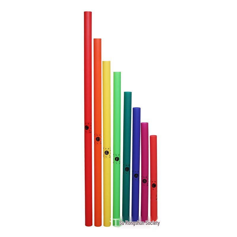 Orff Buntes 8-Ton-Röhren-Schlaginstrument, 4,2 cm Durchmesser, für Kinder, Bass- und Diskantklang.