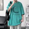 Men's Summer Loose-Fit Cotton Trendy T-Shirt, Hong Kong Style, Plus Size Half-Sleeve