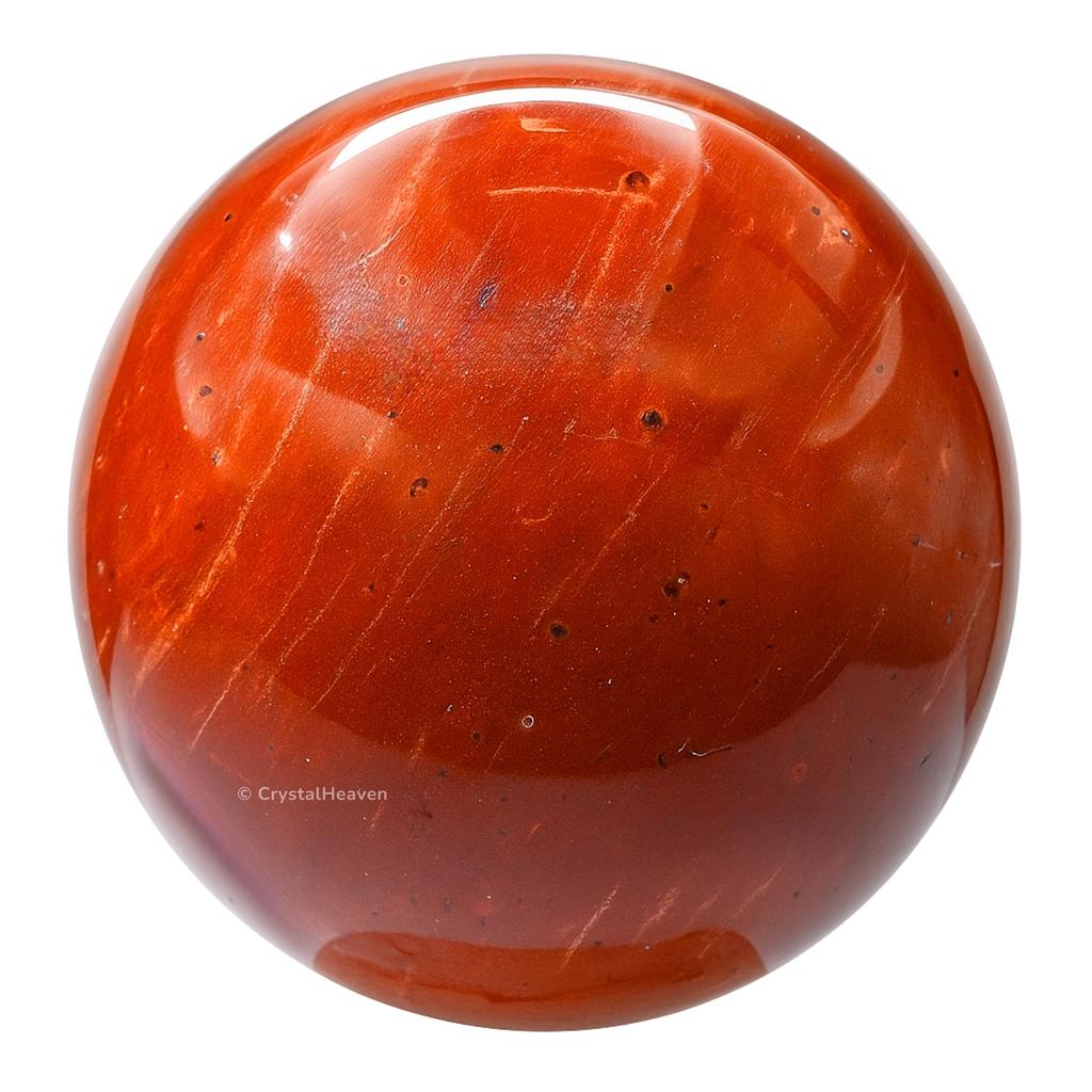 Zertifizierte roter Jaspis Kristallkugel für Meditation - Premium Kristall Vastu Artikel für Zuhause und Feng Shui Artikel für Glück - Ideal für Pooja Suppl