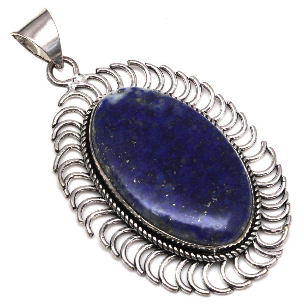 

Pendant Lapis Lazuli Gemstone Mother Day Gift Silver Jewelry 2.5