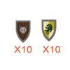 MOC Medieval Building Blocks Character Accessories Shields Armor Vests Warhorses Flags Set Mounts Toy Gifts Compatible Bricks
