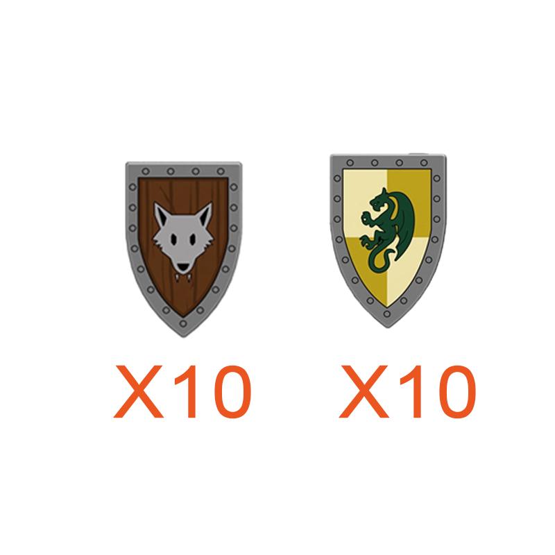 MOC Medieval Building Blocks Character Accessories Shields Armor Vests Warhorses Flags Set Mounts Toy Gifts Compatible Bricks