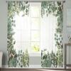 Leaves And Succulent Watercolor Style Sheer Curtains For Living Room Kids Bedroom Tulle Curtains Kitchen Window Treatment Drapes