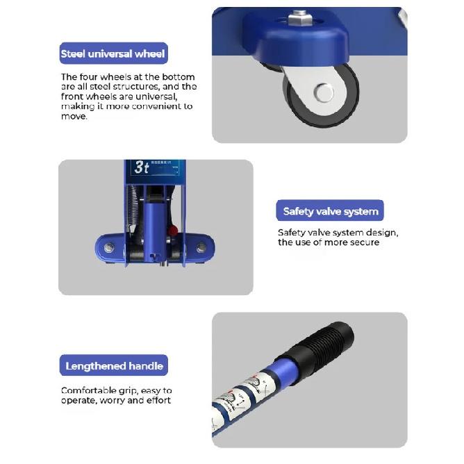 2 Ton Auto Hydraulic Jack Vehicle Oil Pressure Tire Replacement Lifting Repair Tool 13cm-30cm Car Emergency Curbside