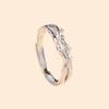Silver-Plated Linked Branches Couple Rings - Niche Design for Valentine's & Qixi Gift