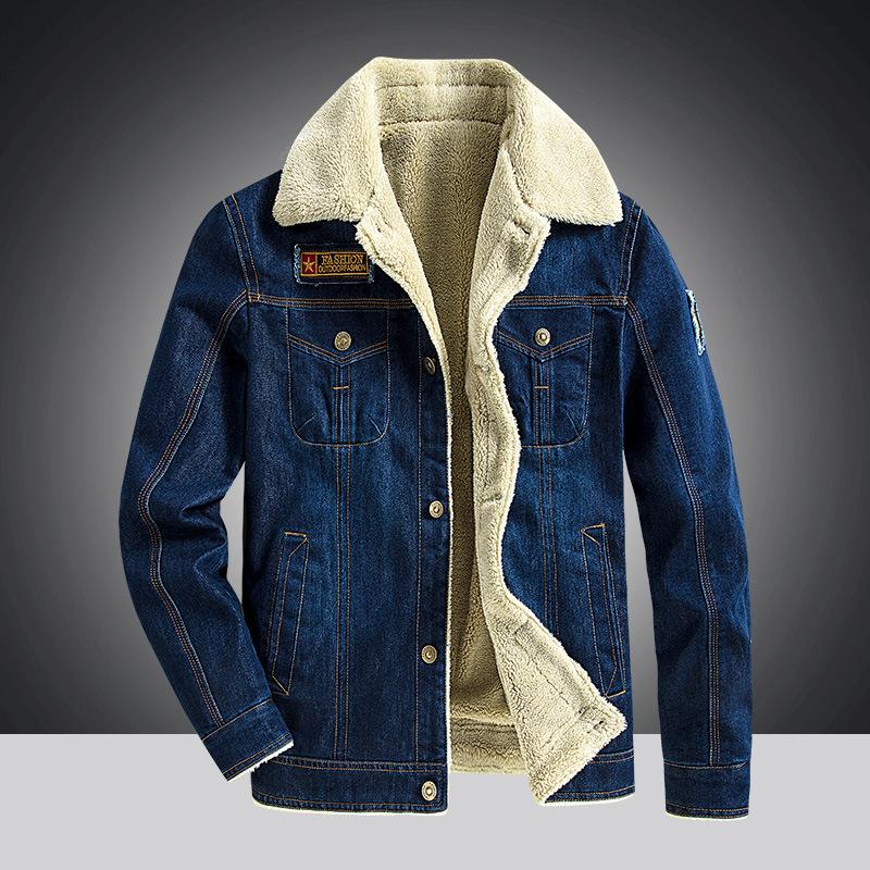 Men Denim Jackets Winter Coats Warm Jeans Jackets Male Casual Blue Denim Jackets  Fashion Jeans Coats