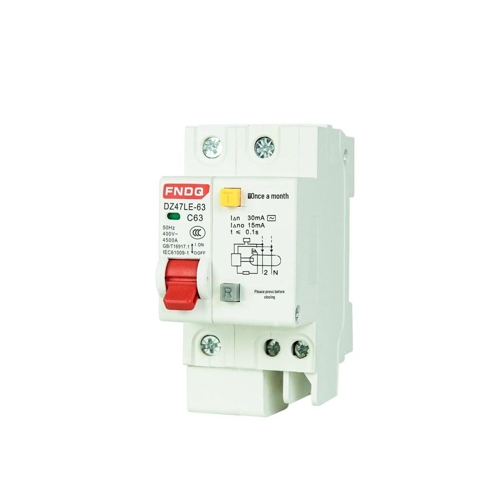 Dual-Pole Residual Current Circuit Breaker with Leakage Protection - 220V Electric Safety Switch